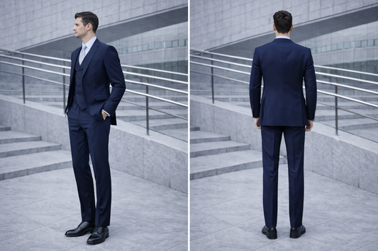 Traje Slim Fit Azul Marino Gillet Cruzado