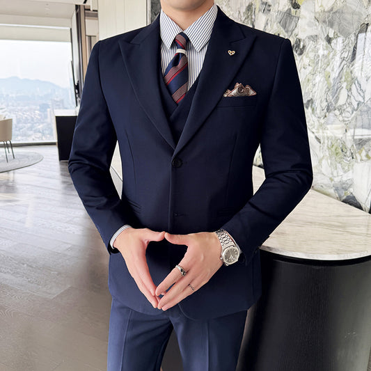 Terno 3 Piezas Slim Fit Azul Rey (Lana Super 100’s)