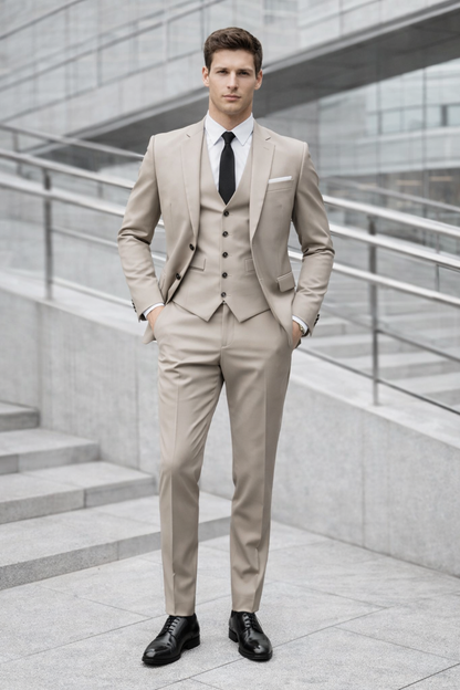 Traje Slim Fit Beige