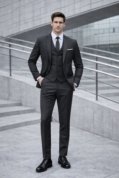 Traje Slim Fit Gris Grafito