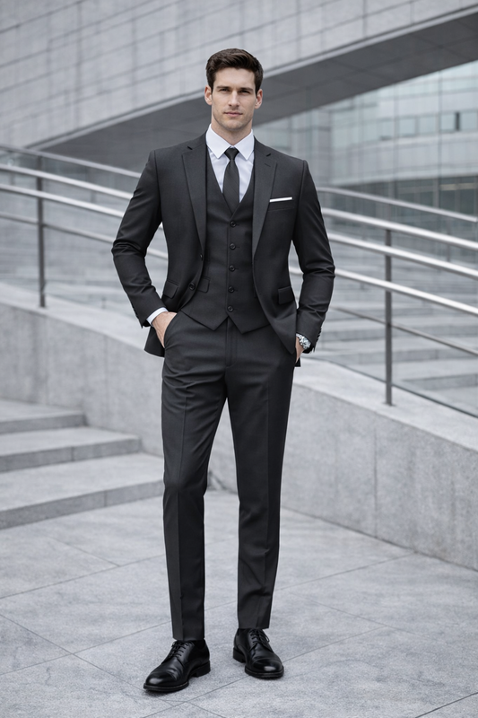 Terno Slim Fit Gris Grafito