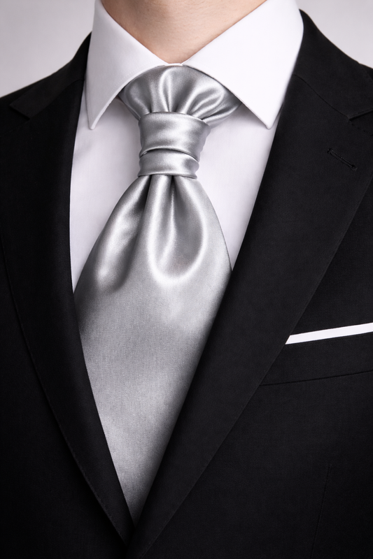 Corbata De Novio Gris Plata