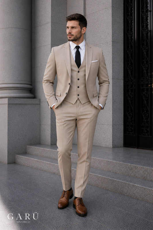 Traje Slim Fit Beige