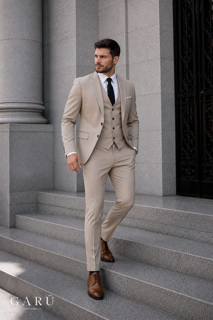 Traje Slim Fit Beige
