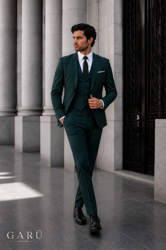 Traje Slim Fit Verde Oscuro