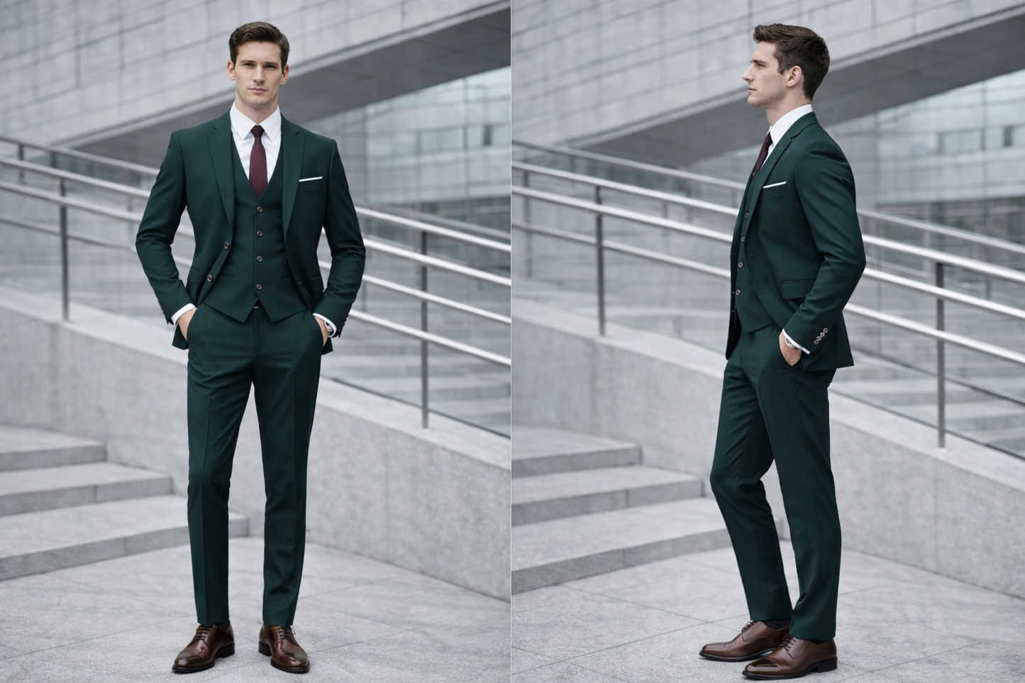 Terno Slim Fit Verde Botella