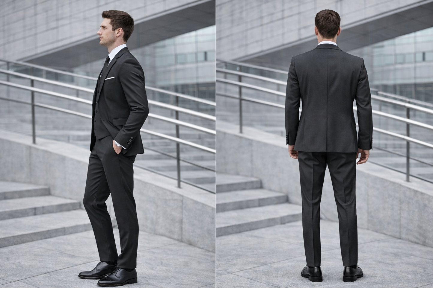 Traje Slim Fit Gris Grafito