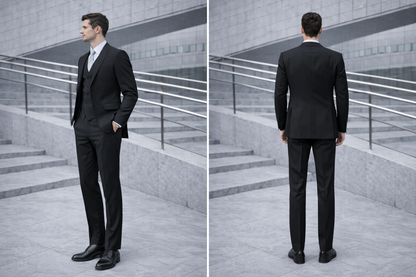 Traje Slim Fit Negro Gillet Cruzado