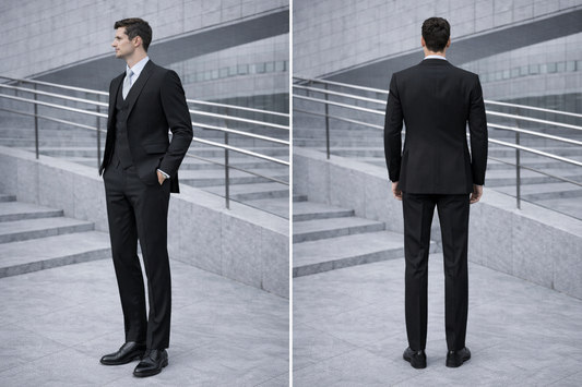 Traje Slim Fit Negro Gillet Cruzado