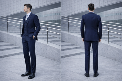 Traje Slim Fit Azul Marino Gillet Cruzado