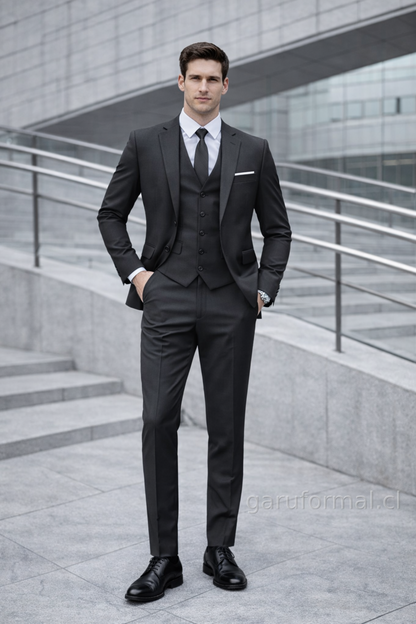 Traje Slim Fit Gris Grafito